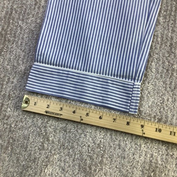 Petite Plume French Blue Seersucker Pajama Set Womens XS Striped Cotton NWT - Picture 16 of 16